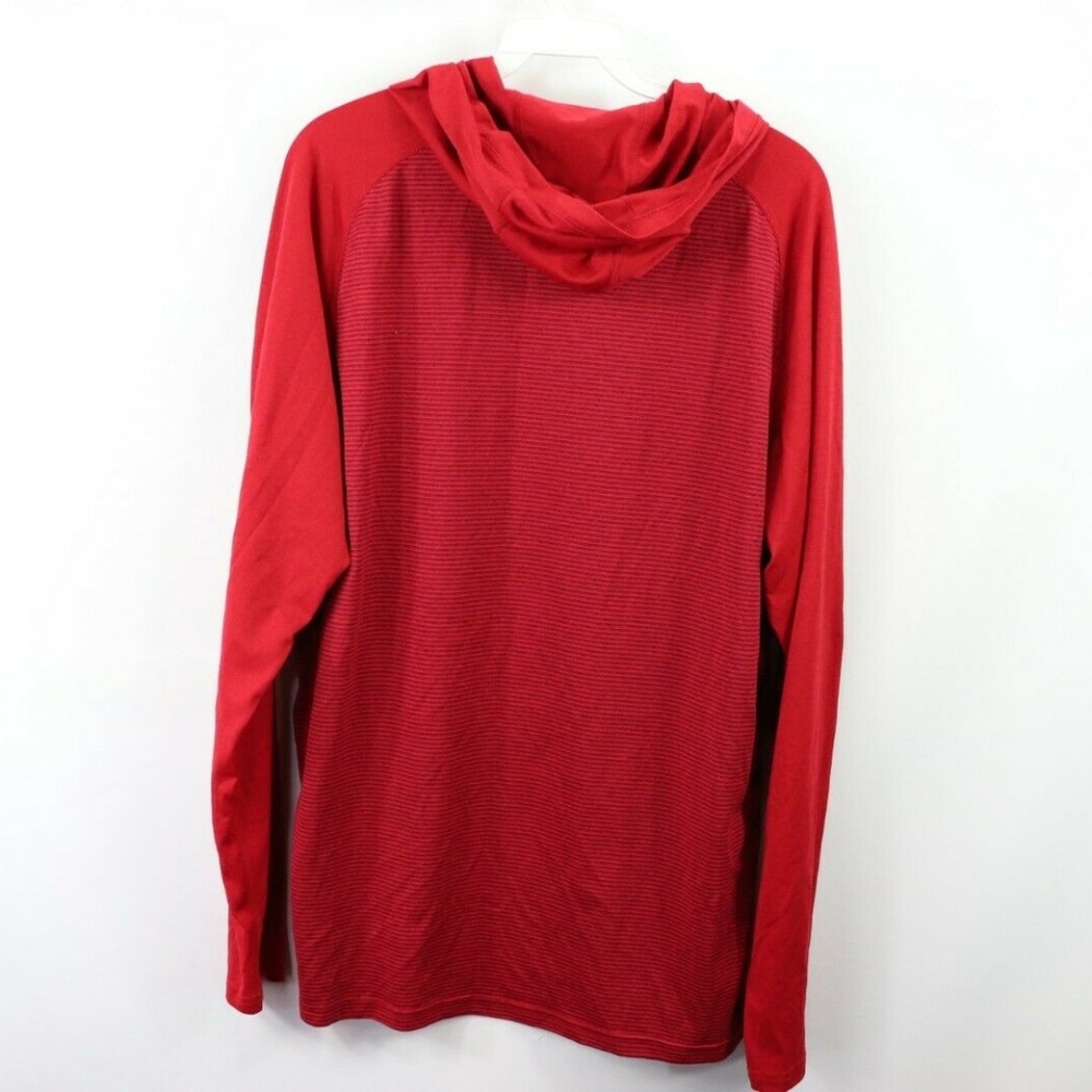 Nike Dri-Fit Touch Striped Lightweight Hoodie Red - Picture 2 of 7